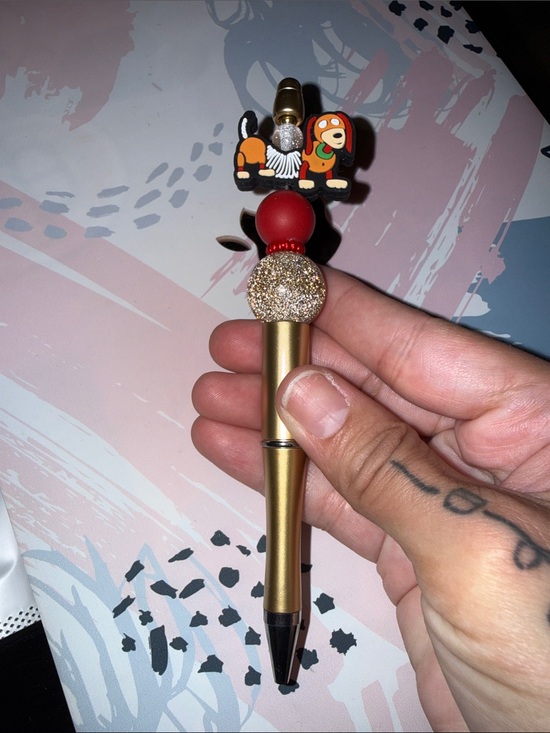 Disney Other - New Slinky Gold Ballpoint Pen with Red Accents and Cute Dog Charm Toy Story